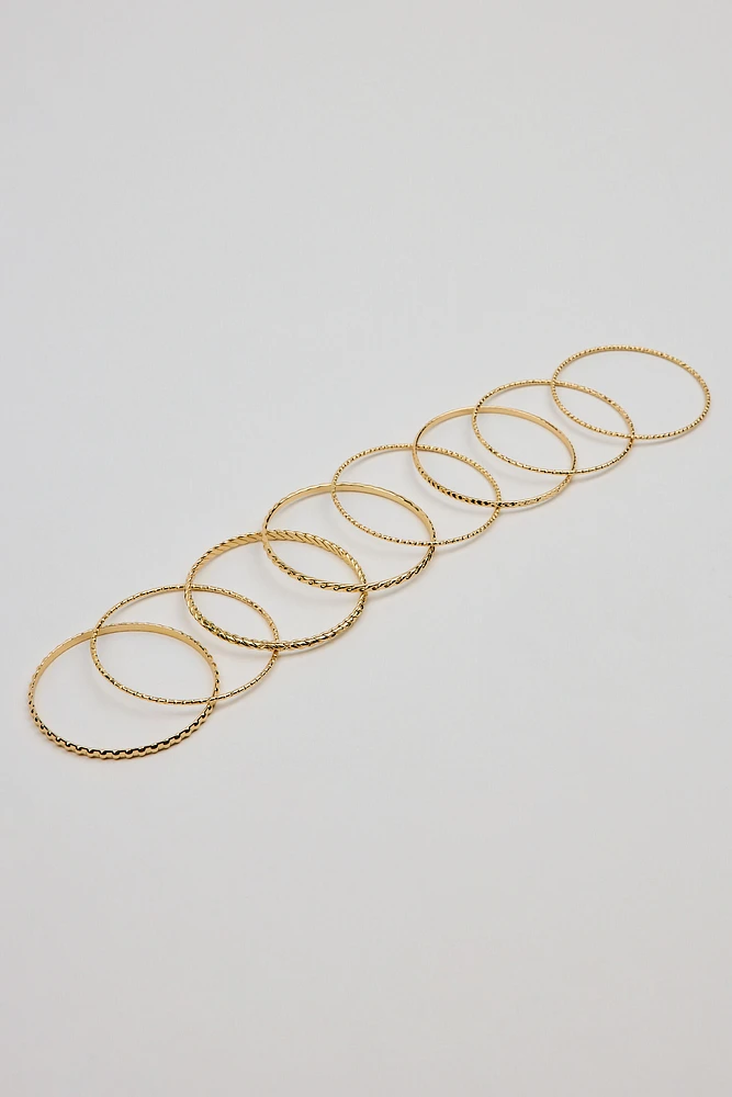 Set of 11 Textured Bangles