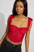 Tie Strap Mesh Bustier