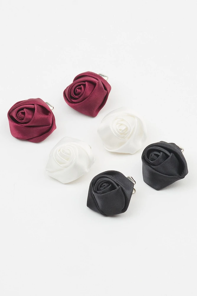 Pack of 6 Mini Rosette Clips