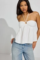 Camisole style nuisette en lin à col licou