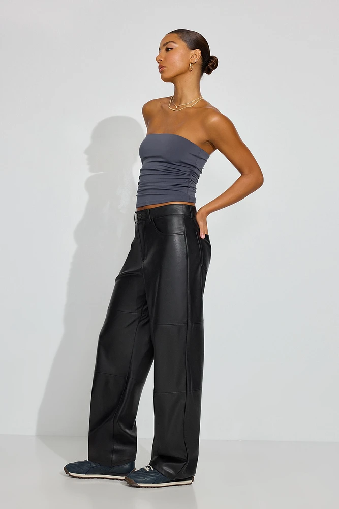 Pantalon ample en faux cuir