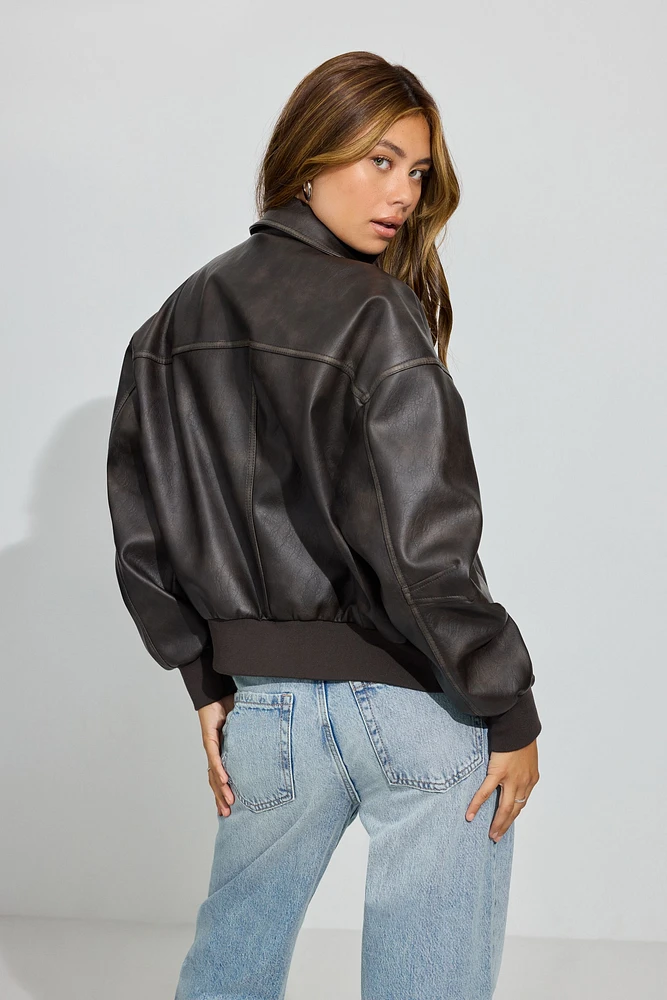 Vintage Faux Leather Jacket