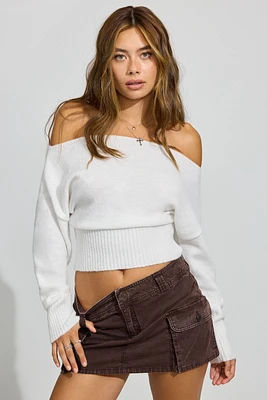 Spongy Off Shoulder Sweater