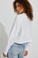 Oversized Henley Long Sleeve Top