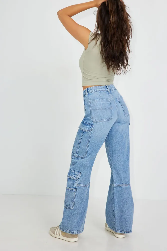 FRAME High-Rise Cargo Jeans