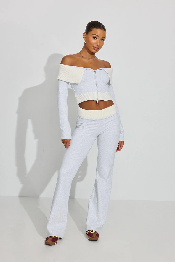 Combo Off Shoulder Zip Up