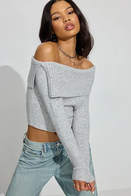 Spongy Off Shoulder Sweater