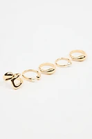 Set of 5 Pearl & Organic Rings