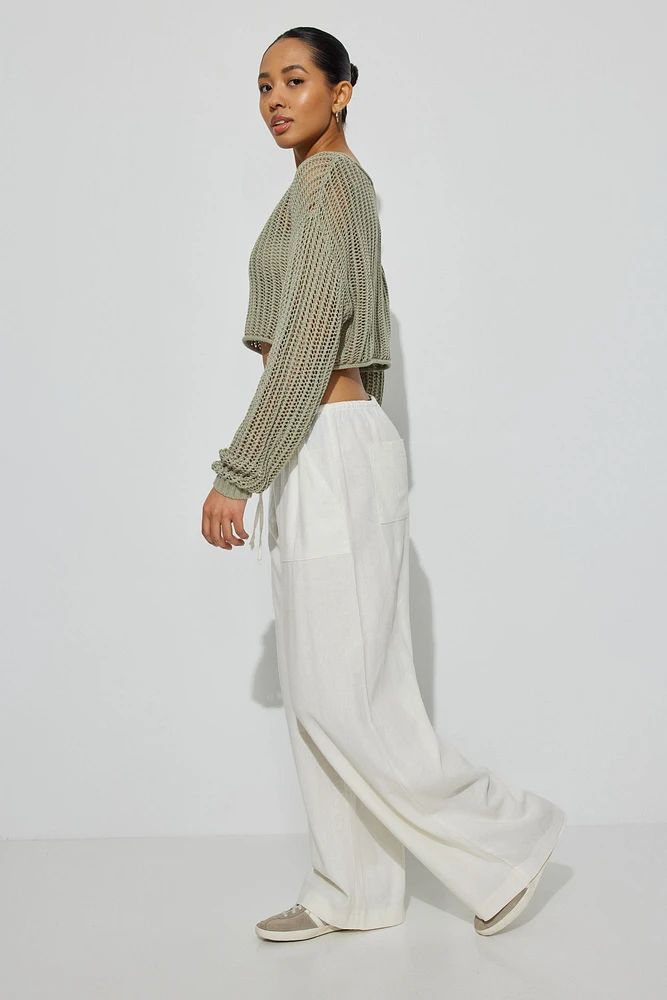 Millie Linen Pull-On Pants