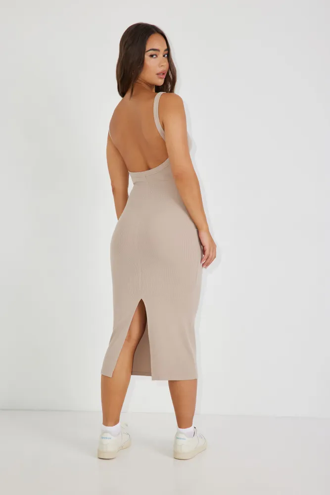 Naomi Low Back Midi Dress