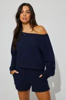 SoftTerry Off Shoulder Sweatshirt