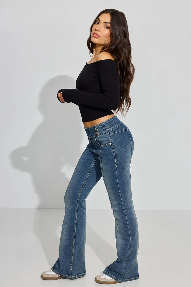 Low Rise Flare Jeans