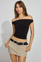 Jupe-short ultra-courte en twill