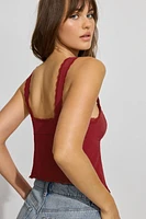 Camisole ouverte avec bordure en dentelle