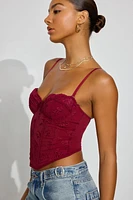 Chrishell Embroidered Mesh Bustier Top