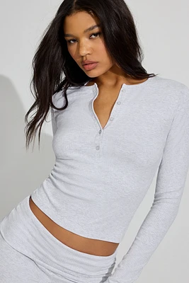 Rib Henley Top