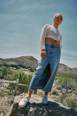 Denim Maxi Skirt