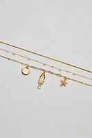 Ensemble de 3 colliers à breloques