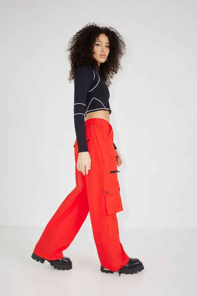 Garage The Chloe Nylon Parachute Pant in Blue