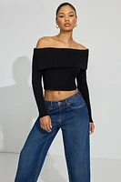 Spongy Off Shoulder Sweater