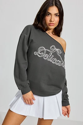 SoftTerry Off Shoulder Sweatshirt