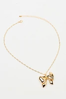 Oversized Metal Bow Necklace