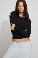Sleek Crewneck Long Sleeve Top