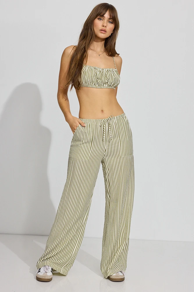 Pantalon rayé avec élastique