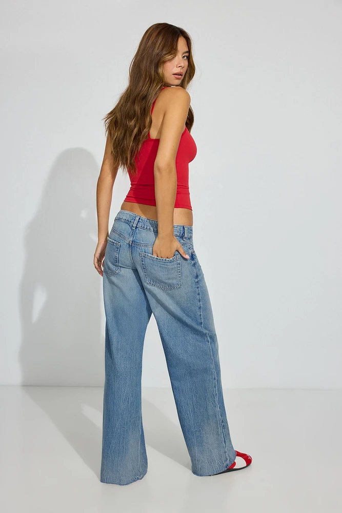 Low Rise Wide Leg Jeans