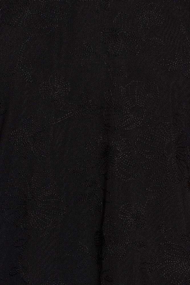 Y-Neck Embroidered Halter Top