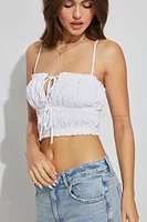 Scrunch Knit Tie Front Cami