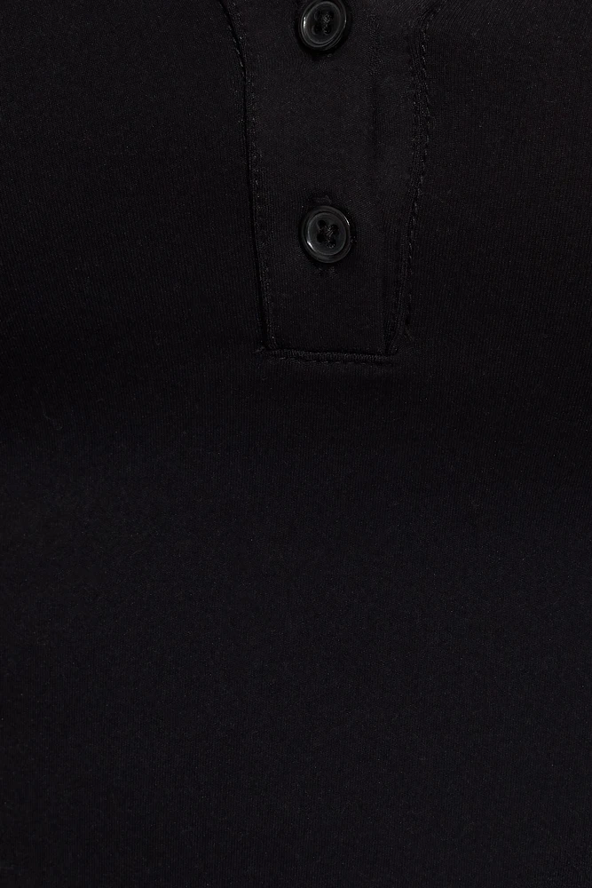 Sleek Polo Long Sleeve Top