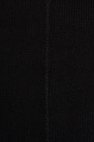 Ribbed Seamed Long Sleeve Crewneck Top