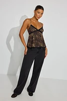 Lace Trim Flyaway Cami Top