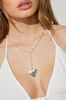 Rosary Heart Locket Necklace