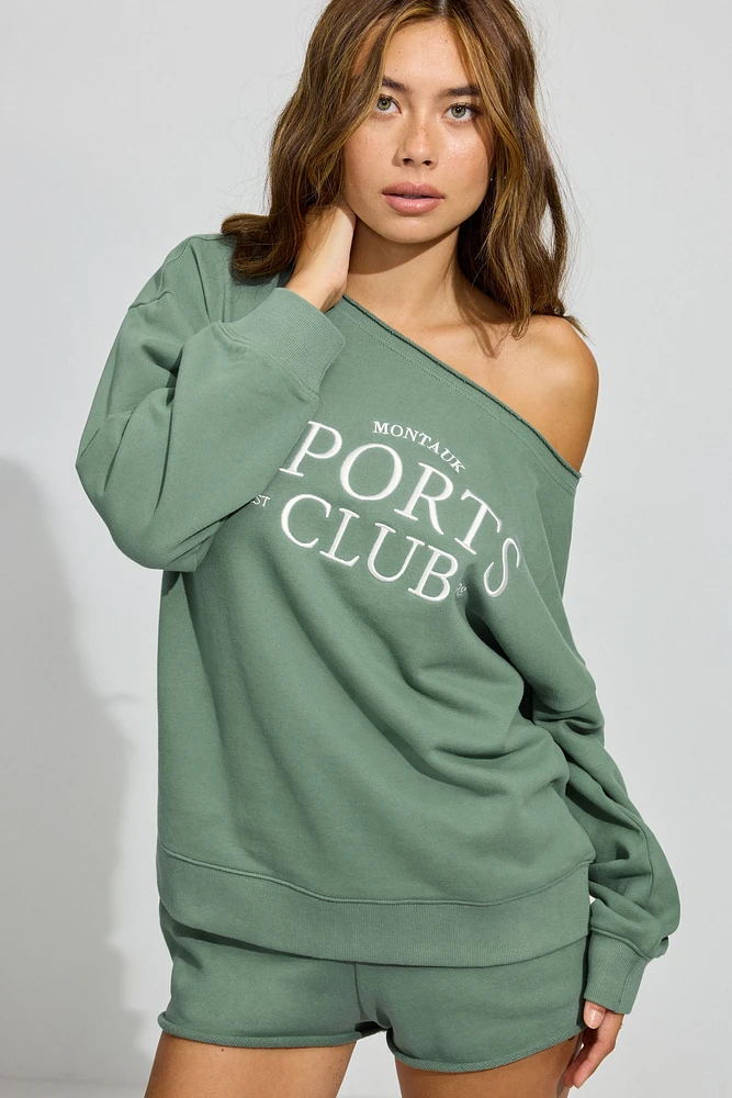 SoftTerry Off Shoulder Sweatshirt