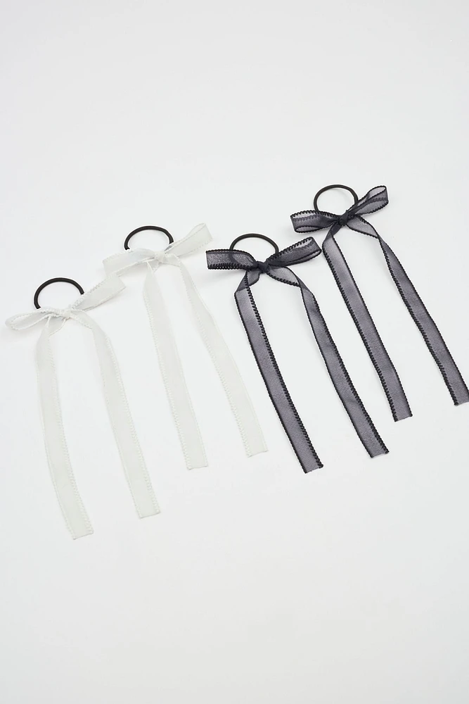 Set of 4 Scalloped Bow Elastics