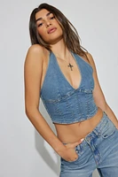 Denim Halter Top