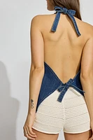 Denim Halter Vest