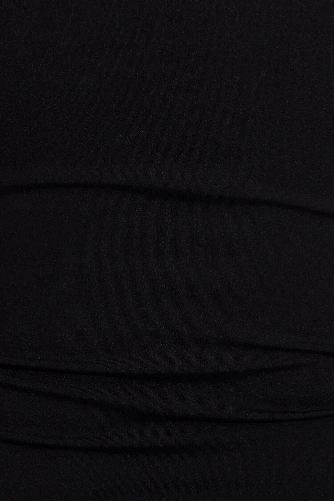 Sleek Plunge Neck Long Sleeve Top