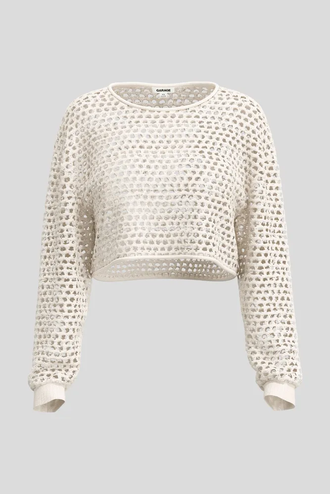 Open-Knit Cropped Sweater