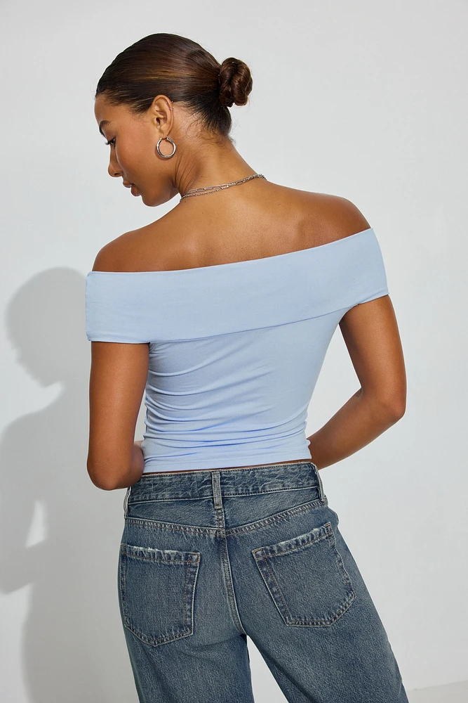 Twist Front Off Shoulder Top