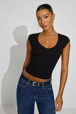 V-Neck Short Sleeve Top