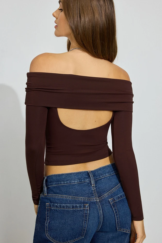 Open Back Long Sleeve Top