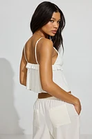 Strappy Peplum Cami Top