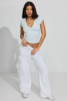 Sleek Deep V Neck T Shirt
