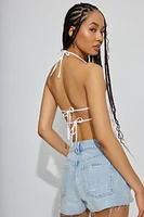 Mesh Apron Back Halter Top