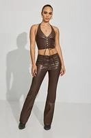 Faux Leather Flare Pant