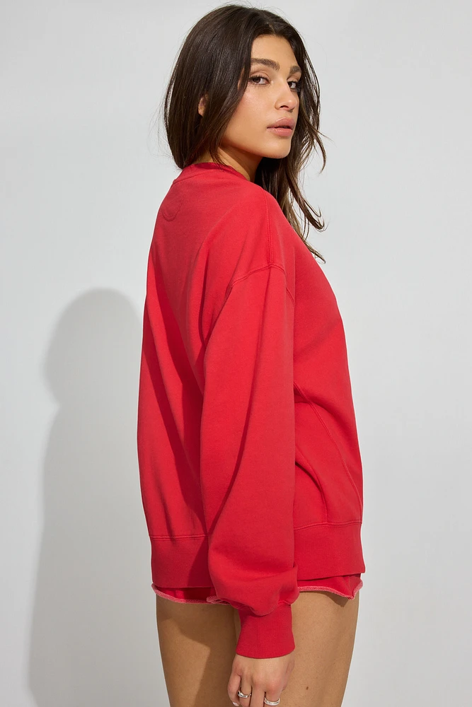 Sweatshirt ample à col rond en SoftTerry