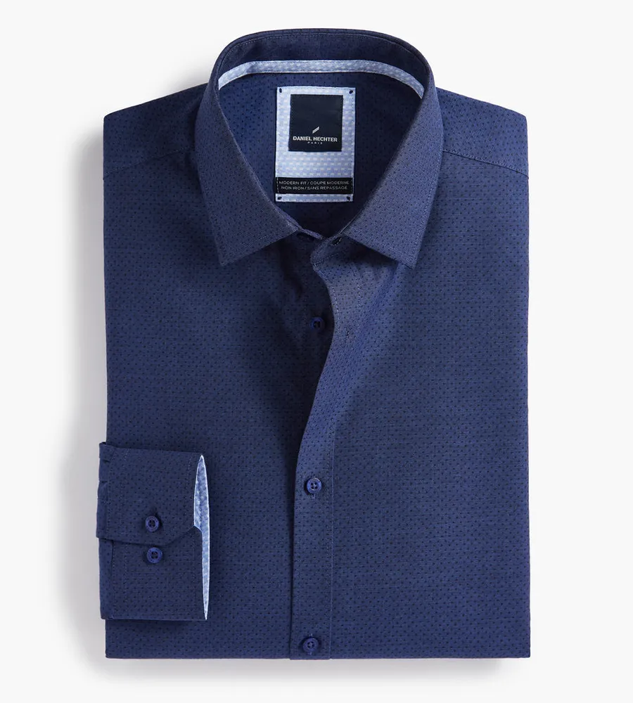 Modern Fit Non-Iron Dot Dress Shirt